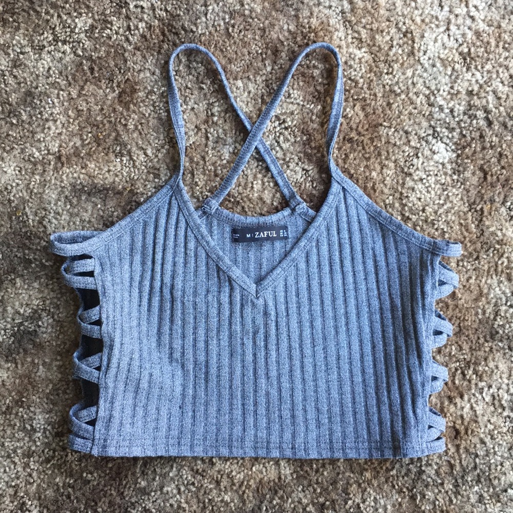 Zaful V-Neck Tank Top (Grey)